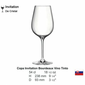 Copa Invitation Bourdeaux Vino Tinto 18 1/2 oz